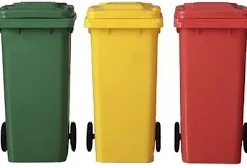 CONTENEDOR PLASTICO C/RUEDAS 120L. AZUL ROYCO