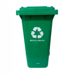 CONTENEDOR PLASTICO C/RUEDAS 120L. VERDE ROYCO