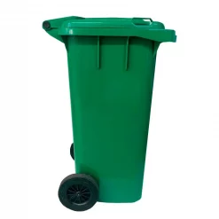 CONTENEDOR PLASTICO C/RUEDAS 120L. VERDE ROYCO