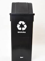 CESTO PUSH 100L. TAPA VAIVEN NEGRO ROYCO