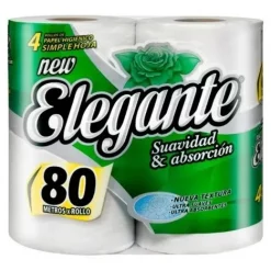 916 - PAPEL HIGIENICO ELEGANTE SIMPLE HOJA 4UN X 10 X 80 mt