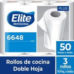 6648 - ROLLO COCINA ELITE DOBLE HOJA PLUS 50 PAÑOS X 3U