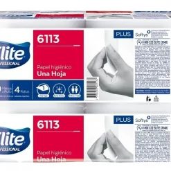6113 - PAPEL HIGIENICO ELITE SIMPLE HOJA CONO CHICO 300