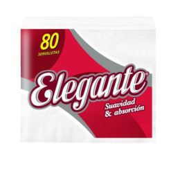 SERVILLETAS ELEGANTE SOFT BLANCA 33CM X 32CM PAQ DE 80U