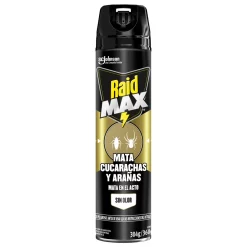 INSECTICIDA AEROSOL RAID MAX SIN OLOR MATA CUCARACHA Y