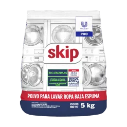 SKIP X 5 KG JABON EN POLVO PARA ROPA BAJA ESPUMA