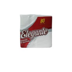 SERVILLETAS ELEGANTE SOFT BLANCA 33CM X 32CM PAQ DE 80U