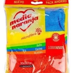 MICROFIBRA  1000 USOS MEDIA NARANJA X 1 UNID. 30CMX30CM