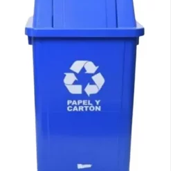 CESTO PUSH 60L. TAPA VAIVEN AZUL ROYCO