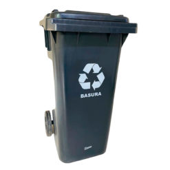 CONTENEDOR PLASTICO  C/RUEDAS 120L. NEGRO ROYCO