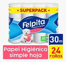PAPEL HIG. FELPITA SIMPLE HOJA X 24 UN X 30MTS COD 1045